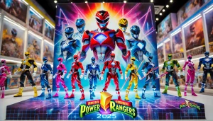 A futuristic depiction of Power Rangers with vibrant armor and energy bursts, hinting at the cinematic reboot.